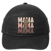 Leopard Mama With Thunder Bolt Lightning Bolt 7-Panel Snapback Hat
