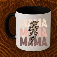 Leopard Mama With Thunder Bolt Lightning Bolt Mug