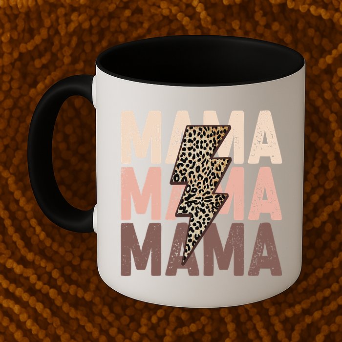 Leopard Mama With Thunder Bolt Lightning Bolt Mug