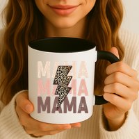 Leopard Mama With Thunder Bolt Lightning Bolt Mug