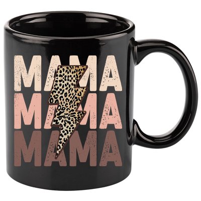 Leopard Mama With Thunder Bolt Lightning Bolt 11oz C Handle Ceramic Mug