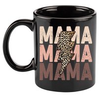 Leopard Mama With Thunder Bolt Lightning Bolt 11oz C Handle Ceramic Mug