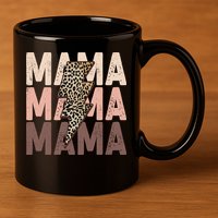 Leopard Mama With Thunder Bolt Lightning Bolt 11oz C Handle Ceramic Mug