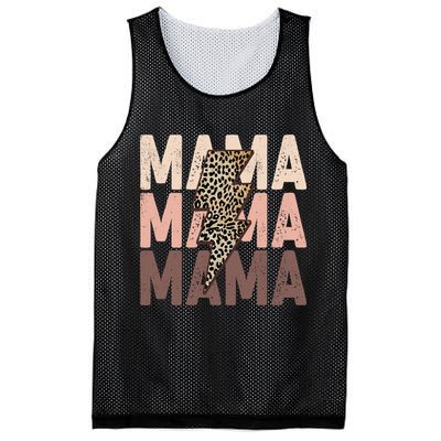 Leopard Mama With Thunder Bolt Lightning Bolt Mesh Reversible Basketball Jersey Tank