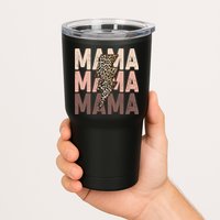 Leopard Mama With Thunder Bolt Lightning Bolt Tumbler