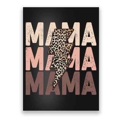 Leopard Mama With Thunder Bolt Lightning Bolt Poster