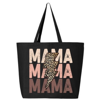 Leopard Mama With Thunder Bolt Lightning Bolt 25L Jumbo Tote