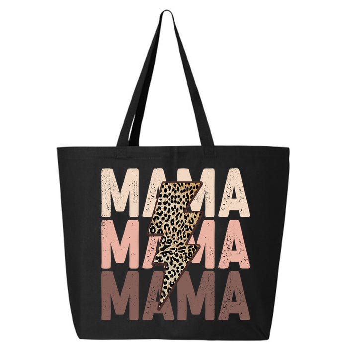 Leopard Mama With Thunder Bolt Lightning Bolt 25L Jumbo Tote