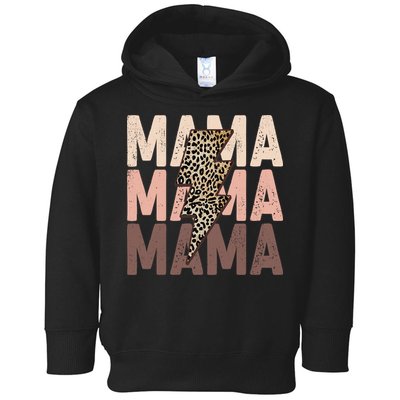 Leopard Mama With Thunder Bolt Lightning Bolt Toddler Hoodie