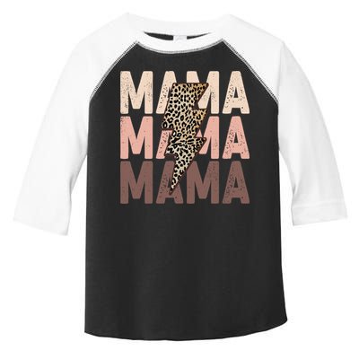 Leopard Mama With Thunder Bolt Lightning Bolt Toddler Fine Jersey T-Shirt