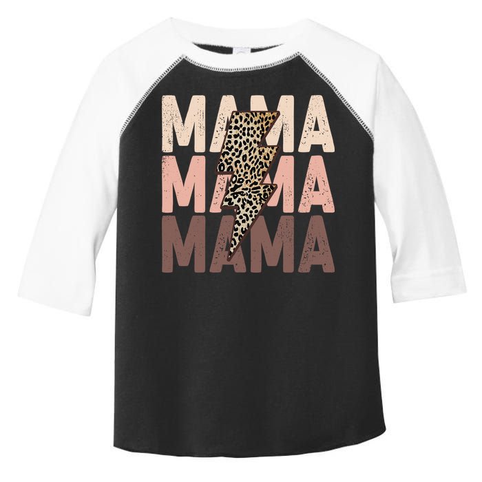 Leopard Mama With Thunder Bolt Lightning Bolt Toddler Fine Jersey T-Shirt