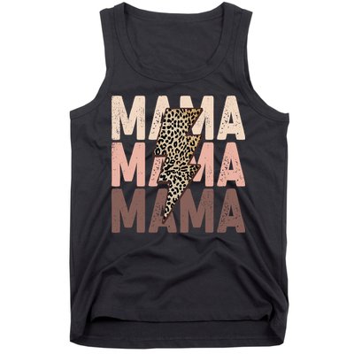 Leopard Mama With Thunder Bolt Lightning Bolt Tank Top