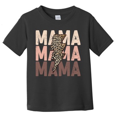 Leopard Mama With Thunder Bolt Lightning Bolt Toddler T-Shirt