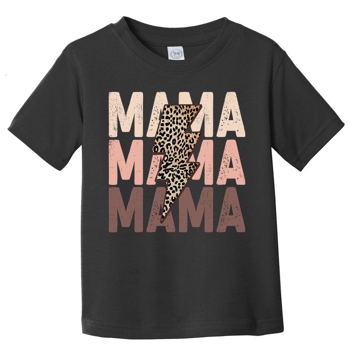 Leopard Mama With Thunder Bolt Lightning Bolt Toddler T-Shirt