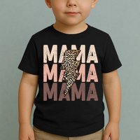 Leopard Mama With Thunder Bolt Lightning Bolt Toddler T-Shirt