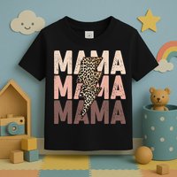 Leopard Mama With Thunder Bolt Lightning Bolt Toddler T-Shirt