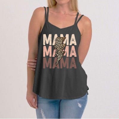 Leopard Mama With Thunder Bolt Lightning Bolt Women's Strappy Tank