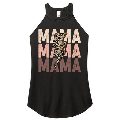 Leopard Mama With Thunder Bolt Lightning Bolt Women's Perfect Tri Rocker Tank