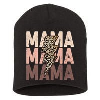 Leopard Mama With Thunder Bolt Lightning Bolt Short Acrylic Beanie