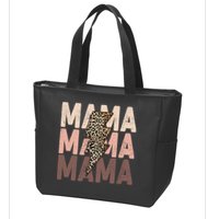 Leopard Mama With Thunder Bolt Lightning Bolt Zip Tote Bag
