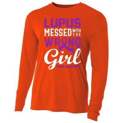 Lupus Messed With The Wrong Girl Lupus Awareness Support Cooling Performance Long Sleeve Crew