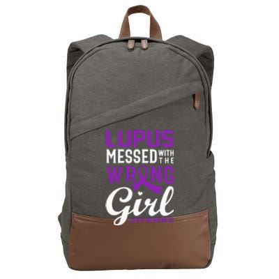 Lupus Messed With The Wrong Girl Lupus Awareness Support Cotton Canvas Backpack