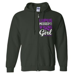 Lupus Messed With The Wrong Girl Lupus Awareness Support Full Zip Hoodie