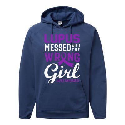 Lupus Messed With The Wrong Girl Lupus Awareness Support Performance Fleece Hoodie