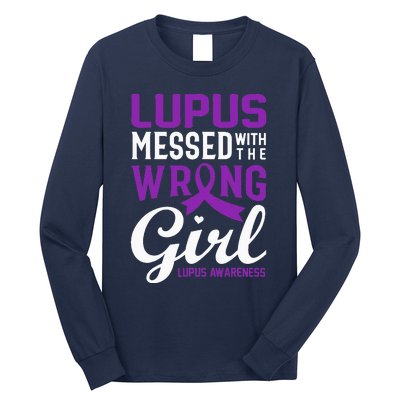 Lupus Messed With The Wrong Girl Lupus Awareness Support Long Sleeve Shirt