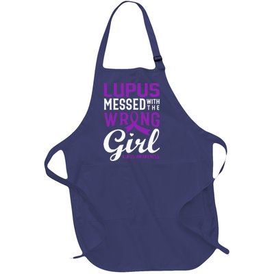 Lupus Messed With The Wrong Girl Lupus Awareness Support Full-Length Apron With Pockets