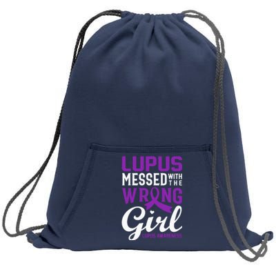 Lupus Messed With The Wrong Girl Lupus Awareness Support Sweatshirt Cinch Pack Bag