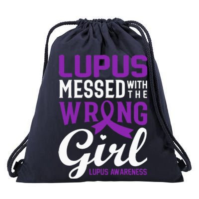 Lupus Messed With The Wrong Girl Lupus Awareness Support Drawstring Bag