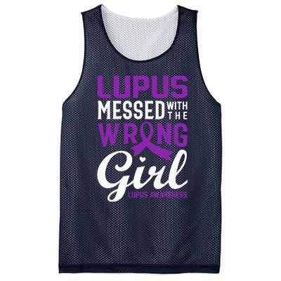 Lupus Messed With The Wrong Girl Lupus Awareness Support Mesh Reversible Basketball Jersey Tank