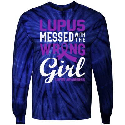 Lupus Messed With The Wrong Girl Lupus Awareness Support Tie-Dye Long Sleeve Shirt