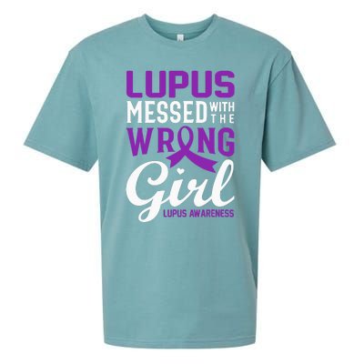 Lupus Messed With The Wrong Girl Lupus Awareness Support Sueded Cloud Jersey T-Shirt