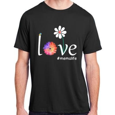 Love #Memalife Watercolor Flower Bird Grandma Mother's Day Gift Adult ChromaSoft Performance T-Shirt