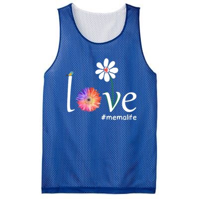 Love #Memalife Watercolor Flower Bird Grandma Mother's Day Gift Mesh Reversible Basketball Jersey Tank