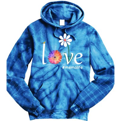 Love #Memalife Watercolor Flower Bird Grandma Mother's Day Gift Tie Dye Hoodie