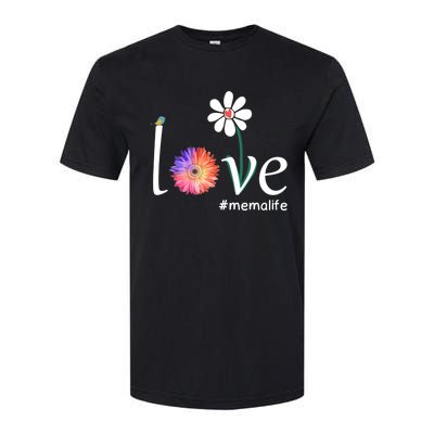 Love #Memalife Watercolor Flower Bird Grandma Mother's Day Gift Softstyle CVC T-Shirt