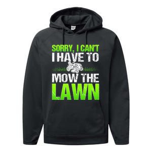 Lawn Mower Yard Mowing Gardener Landscaping Grass Cutter Performance Fleece Hoodie