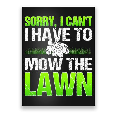 Lawn Mower Yard Mowing Gardener Landscaping Grass Cutter Poster