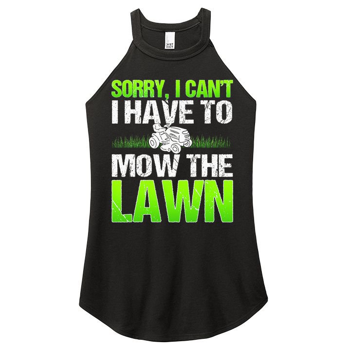 Lawn Mower Yard Mowing Gardener Landscaping Grass Cutter Women's Perfect Tri Rocker Tank