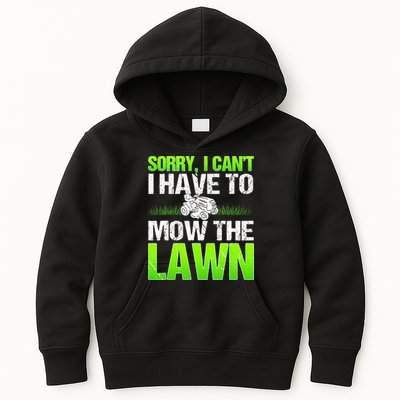 Lawn Mower Yard Mowing Gardener Landscaping Grass Cutter Kids Hoodie