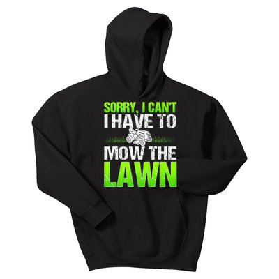 Lawn Mower Yard Mowing Gardener Landscaping Grass Cutter Kids Hoodie