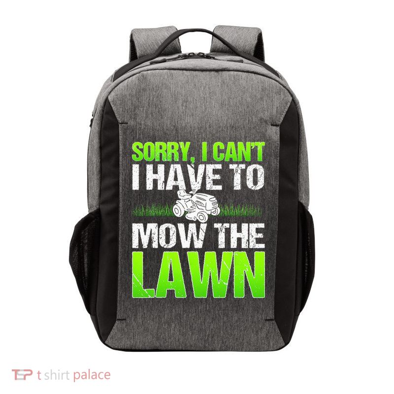 Lawn Mower Yard Mowing Gardener Landscaping Grass Cutter Vector Backpack