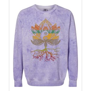 Lotus Mandala Yin Yang Sacred Geometry Spiritual Colorblast Crewneck Sweatshirt