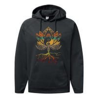 Lotus Mandala Yin Yang Sacred Geometry Spiritual Performance Fleece Hoodie