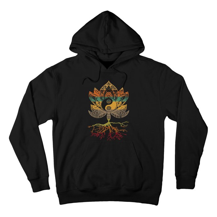 Lotus Mandala Yin Yang Sacred Geometry Spiritual Hoodie