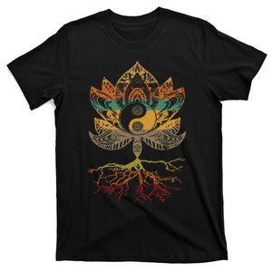 Lotus Mandala Yin Yang Sacred Geometry Spiritual T-Shirt