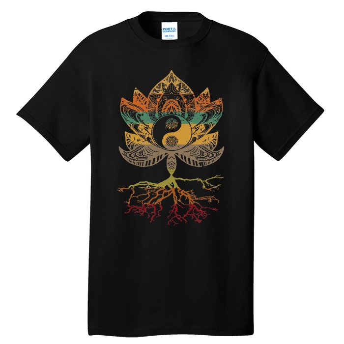 Lotus Mandala Yin Yang Sacred Geometry Spiritual Tall T-Shirt